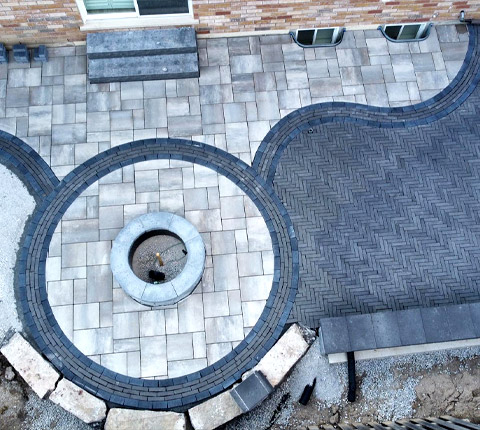Aerial view of interlock stone