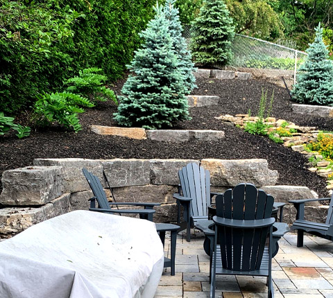 Natural stone backyard