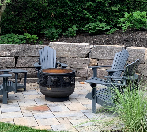 Natural stone backyard