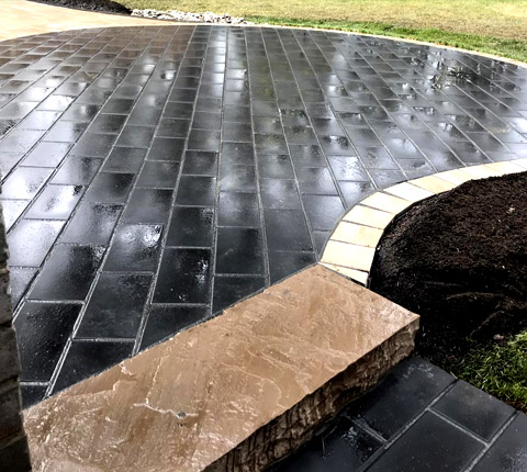 Natural stone paving