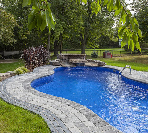 water feature at swiming pool