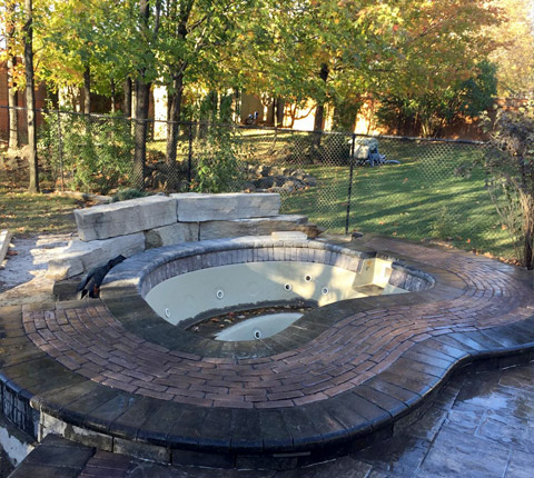 inter lock at outdoor jacuzzi