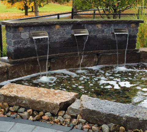 natural stone water feature