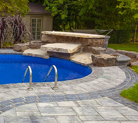 natural stone water feature