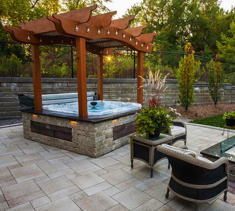 backyard woodwork feature