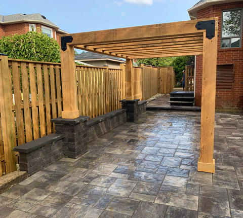 wood structure and fence