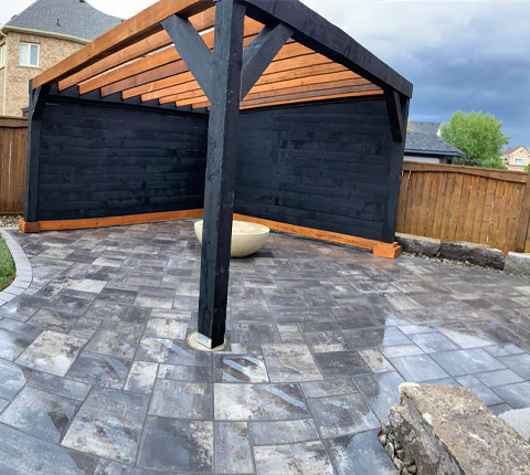 wood hut and interlock