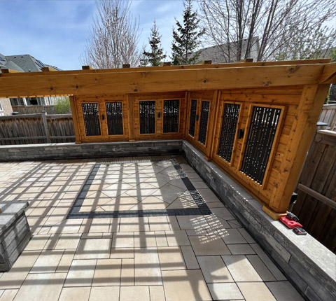 wooden artistic fence