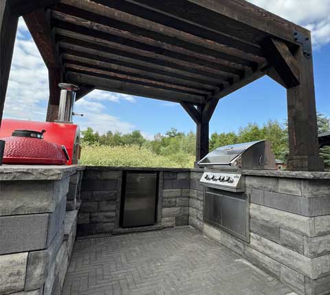 Natural stone and outdoor kitchen